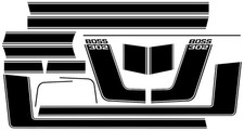 1970 Ford Mustang Boss 302 Complete Stripe Decal Kit Black Reflective