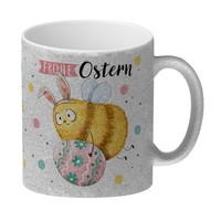 Pummel Biene Glitzer-Kaffeebecher Mit Spruch Frohe Ostern