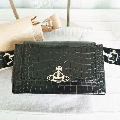 Vivienne Westwood Hazel medium crocodile embossed leather shoulder