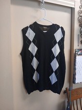 Trust Men's Acrylic Argyle Knit Sweater Vest Sz M