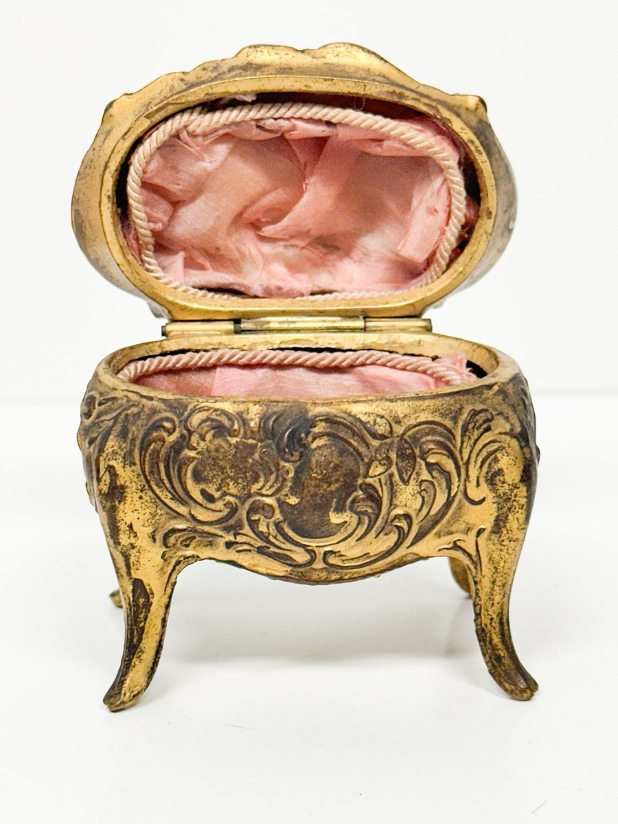 Antique Gold Gilt Victorian Jewelry Trinket Box JB 1134 Art