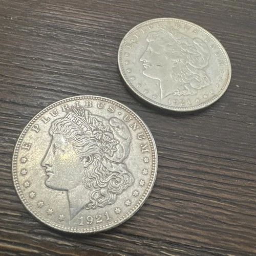 1921 Morgan Silver Dollars Lot of 2 - 90% Silver - Philadelphia Mint - Lot B