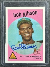 BOB GIBSON 1999 TOPPS STARS #4 ROOKIE REPRINTS AUTO CARDINALS AUTOGRAPH