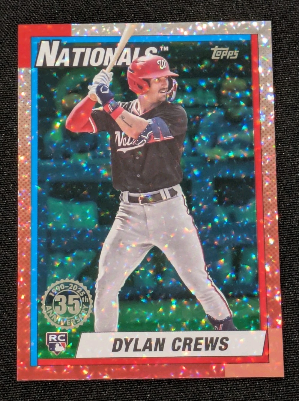 2025 Topps Dylan Crews ROOKIE Green Crackle /99 Foil RC 1990 Design 35th