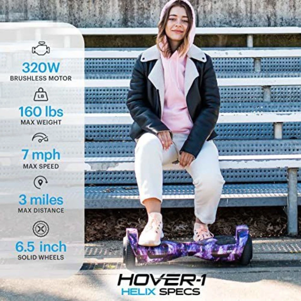 Galaxy Hover-1 Helix Electric Scooter Bluetooth 160 Lbs, 7 Mph, LED Lights, 3 Mi - Image 3 of 4
