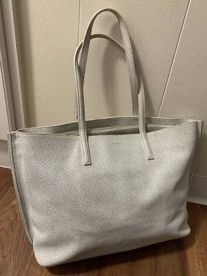 Aritzia Auxiliary Leather White Tote Bag