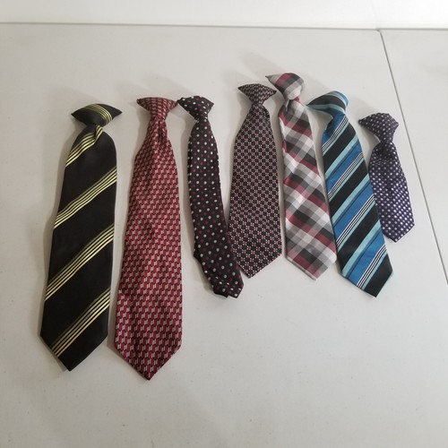 Lot of 6 Boys Clip On Church Ties - Picture 2 of 7