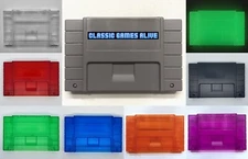SNES Plastic Case Cartridge - Transparent COLOR TOP Quality - Super Nintendo
