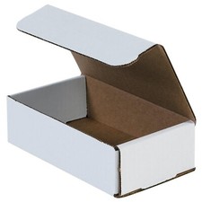 50 8" x 5" x 4" White Corrugated Mailers Die Cut Tuck Flap Boxes Free Shipping
