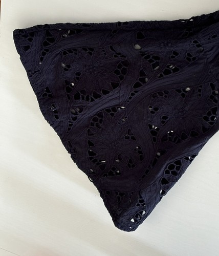 WITCHERY SIZE 10 NAVY LACE SHIFT LINED DRESS LONG BELL SLEEVES EC - Picture 6 of 8