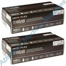 *200-Gloves* Microflex MidKnight Powder-Free Nitrile Medical Small MK-296-S
