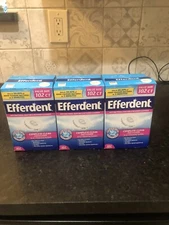 3 boxes of Efferdent Denture Cleanser Tablets, Complete Clean, 102 Tablets