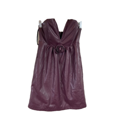 red leather short dress Dare Vegan Leather Mini Dress - Maroon, Large | Hazel and Olive main image 0