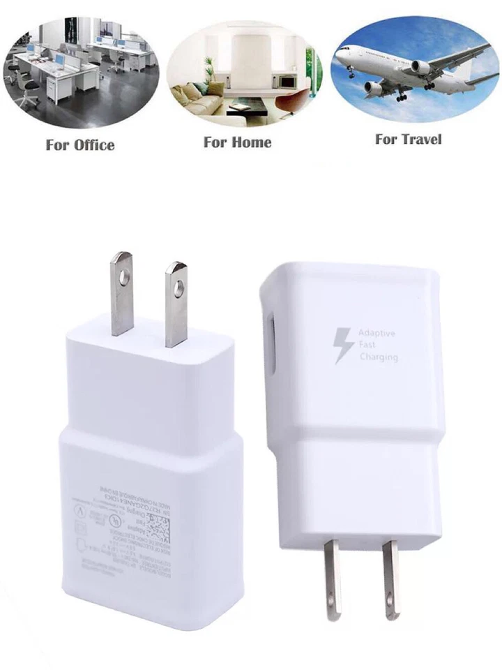 10Pk Adaptive Fast Charging Wall Charger For OEM Samsung Galaxy s7 S8 S9+ Note 8 - Image 2 of 3