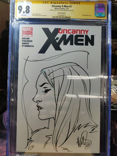 UNCANNY X-MEN #1 EMMA FROST ORGINAL SKETCH! MARK BROOKS! CGC 9.8!