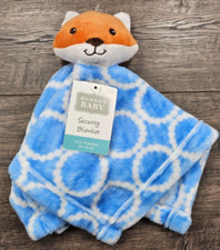 New Hudson Baby Blue Circle Orange Fox Lovey Security Blanket