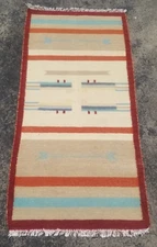 Vintage Traditional Handmade Beautiful Scandinavian Kilim Floor Rug 129x65 cm