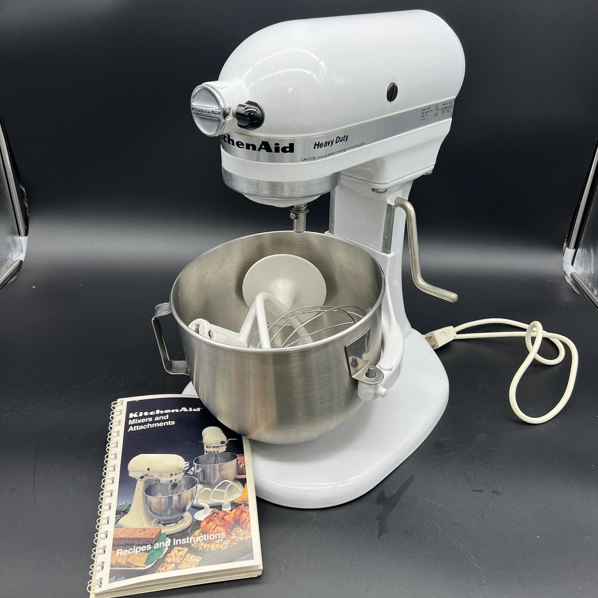 KItchenAid Heavy Duty K5SS Stand Mixer White with Bowl and Attachments
