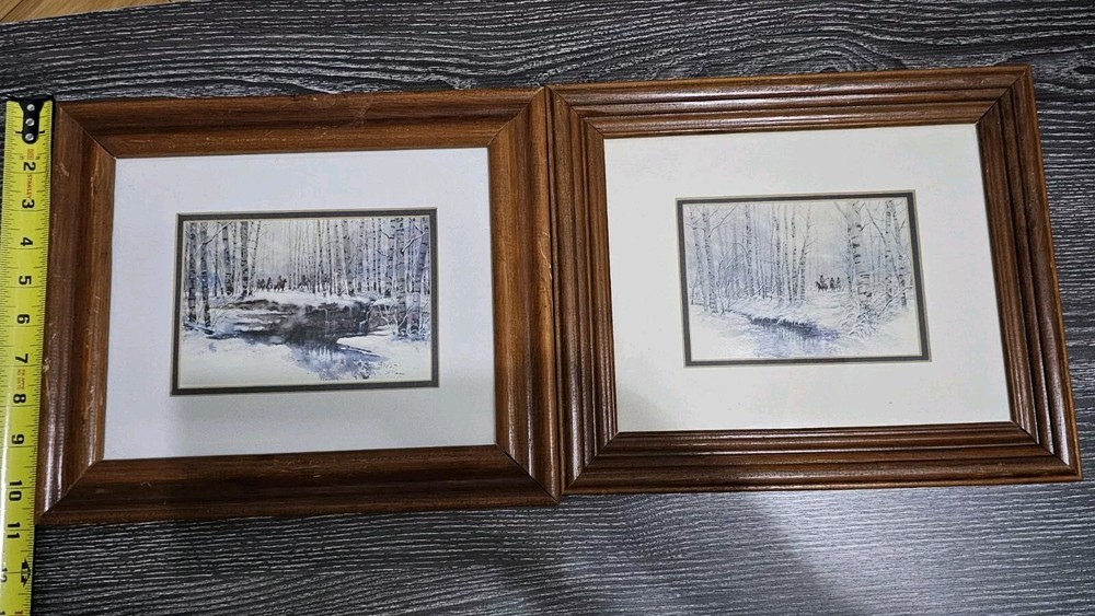 "SILENT HUNTERS" "SILENT SCOUT" MATTED PRINT BY MILTON LEWIS