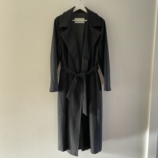 max Mara Made In Italy Black Belted Long Coat 100% Cashmere Woman’s Size 12
