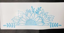 Sunflower Half Light Blue Vinyl Car Decal Bumper Sticker New Gift
