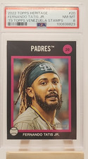 FERNANDO TATIS JR 2022 TOPPS HERITAGE VENEZUELA STAMPS 20 SSP PSA 8 LOW POP