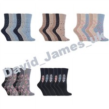 6 pairs Ladies SockShop Cotton Gentle Grip 4-8 uk Socks - see variations
