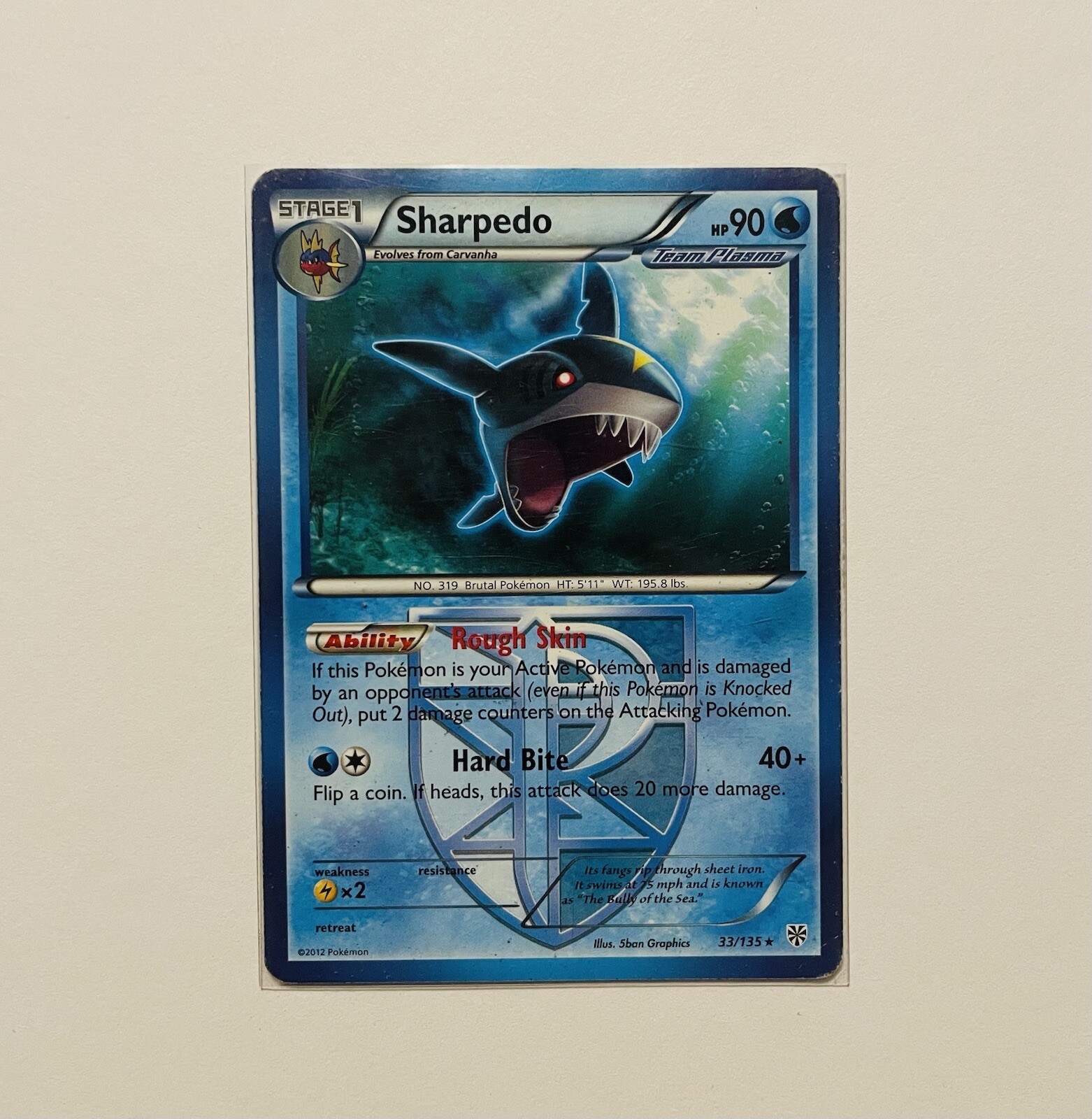 Pokémon TCG Sharpedo - Black & White 33/135 Plasma Storm - Rare NM Pokemon Card