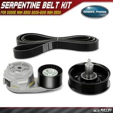 3Pcs Serpentine Belt Drive Component Kit for Dodge Ram 2500 2003-2010 Ram 3500