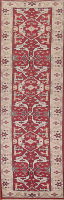 Luxurious Handcrafted Oushak Indian Narrow Runner Rug Thick Plush 2x12