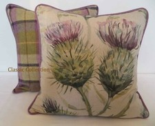 VOYAGE MAISON & ABRAHAM MOON "THISTLE GLEN SPRING"-PIPED CUSHION COVER-VAR SIZES