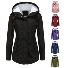 Women's casual Jackets loose fluffy coat hooded jacket windproof warm