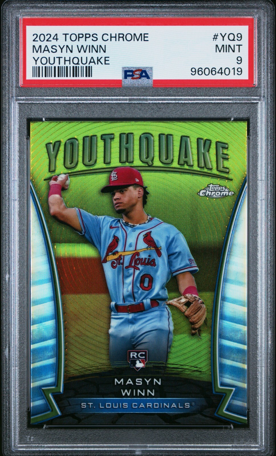 2024 Topps Chrome Masyn Winn Youthquake YQ9 PSA 9 MINT RC ROOKIE