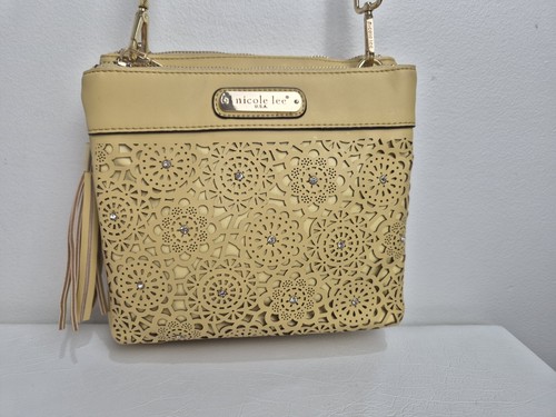 Nicole Lee USA Womens Handbag & Strap Yellow Rhinestones - Picture 2 of 11