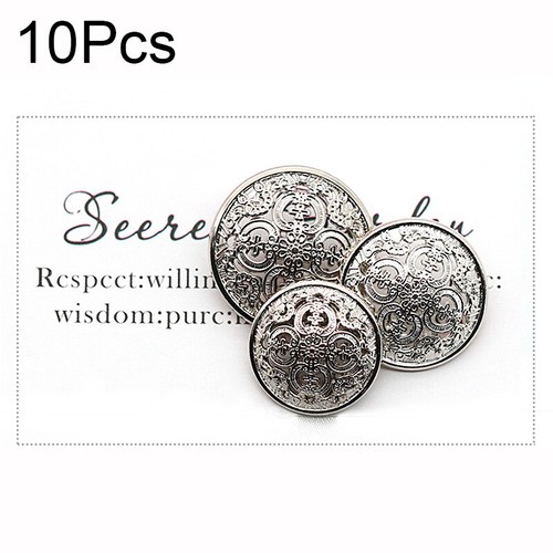 10pcs Round Metal Buttons Hollow Carved Sewing Clothes Flower Shank Buttons DIY - Picture 5 of 19