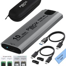 NVME M2 Enclosure, PiBOX India NVMe SSD Enclosure - USB 3.2 10Gbps, Tool-Free...