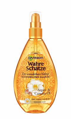 Garnier Wahre Schätze Schwereloses Haaröl Argan Camelia-Öl Trockenes Haar 150 ml