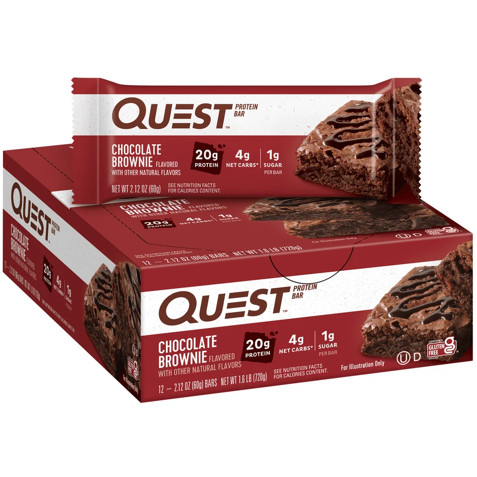 Quest Protein Bar - Brownie de chocolate sin gluten (12 barras) Nuevo Foto 2 de 4