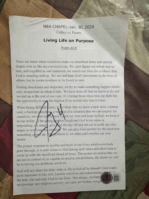 Jrue Holiday Autographed Signed Boston Celtics NBA Pre Game Bible Notes Beckett COA 