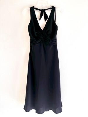 jones new york halter dress Jones New York ruched waist black halter dress flattering size 10 stretch  zip up