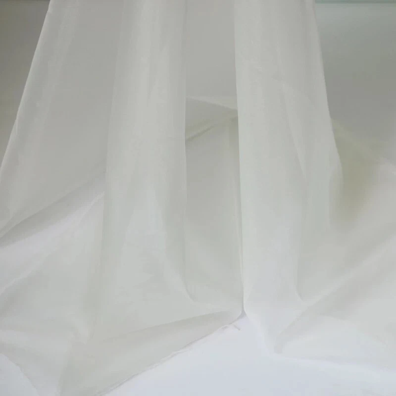 39 Inch X 45 Inch Natural White Mulberry Silk Organza Fabric Gauze Wedding - Image 3 of 4
