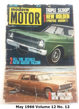 Modern MOTOR Magazine  May 1966  Aussie Ford Falcon Valiant Hillman Toyota Crown