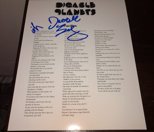 Digable Planets Pacifics Reachin' Butterfly Doodlebug Signed Lyric ...
