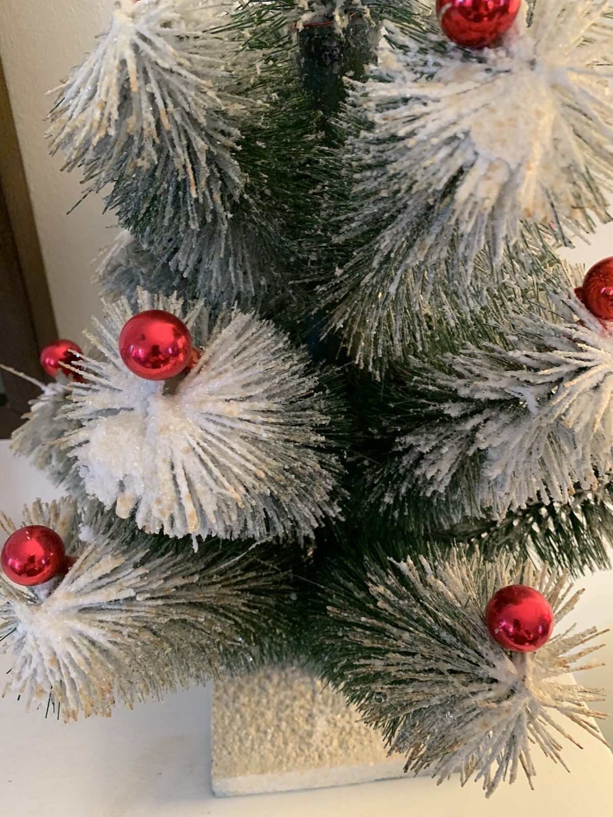 Vintage Consolidated Novelty? Flocked green Bottle Brush Christmas Tree