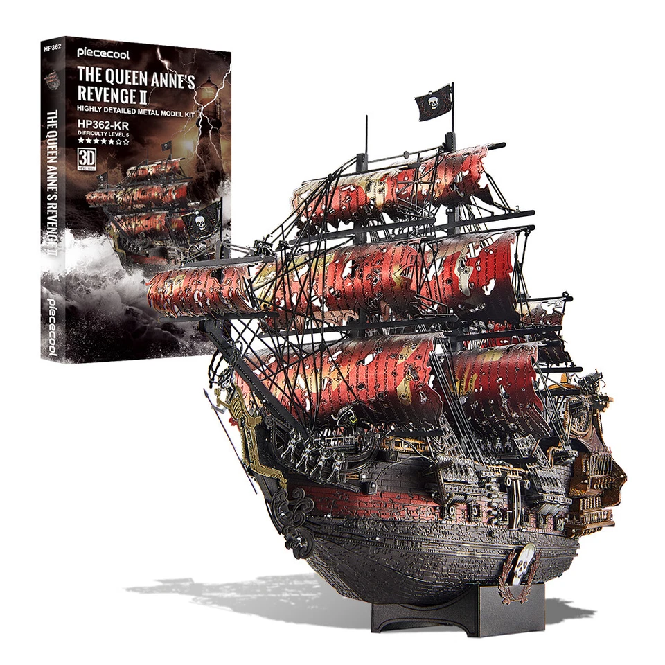 Piececool 3d Puzzles for Adult The Queen Anne'S Revenge Metal Model Kits Gifts - Image 2 of 4