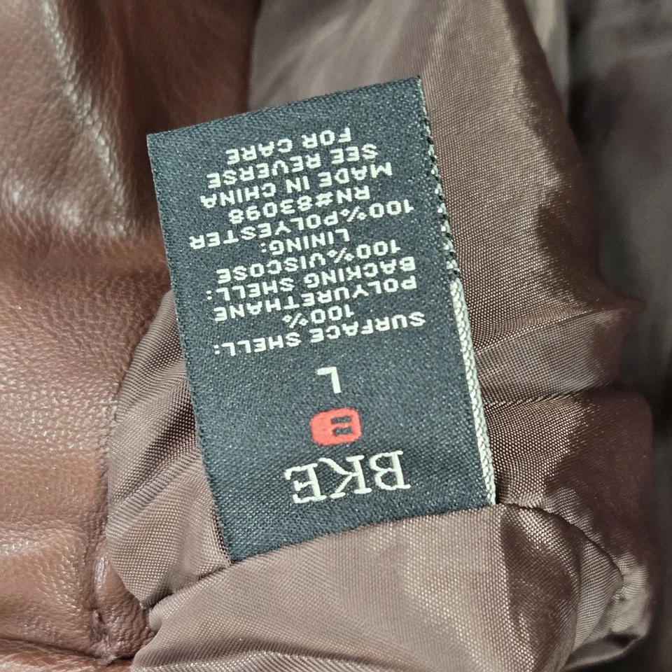 Chaqueta BKE Mujer L Marrón Moto Western Cremallera Hebilla Cordones Imitación Cuero Foto 3 de 4