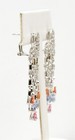 18K White Gold Chandelier Earrings w/ Diamonds, Padparadscha, Blue Pink Sapphire — photo 3