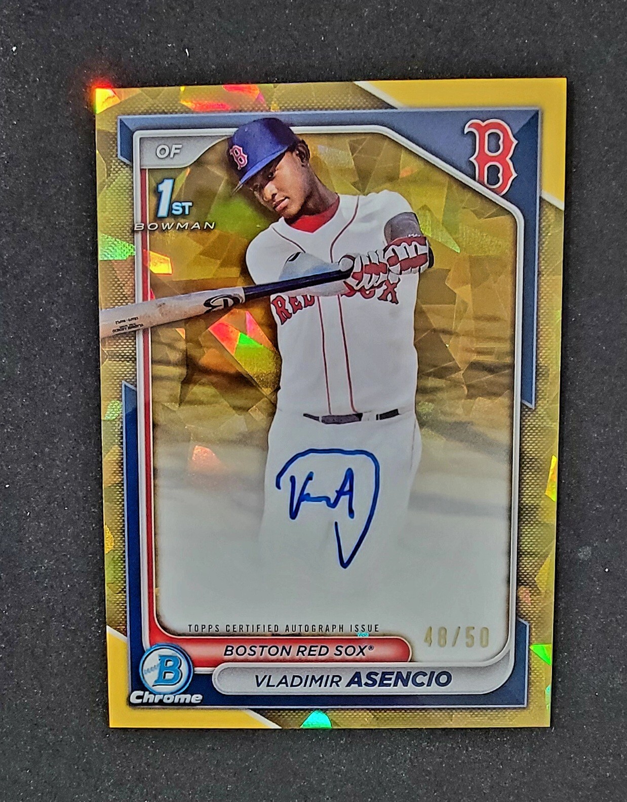 Vladimir Asencio /50 Gold Sapphire 1st Bowman Auto 2024 Bowman Chrome Sapphire