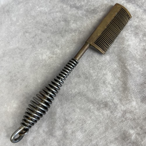 Antique Brass Hot Pressing Comb Hair Straightener Spring Cast Iron ...