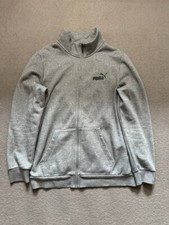 Puma Essentials Fleece Track Jacket Light Gray Athletic EU size M Full zip used
